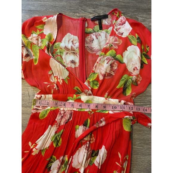 BCBGMAXAZRIA Red Floral Maxi Dress XXS - Picture 9 of 10